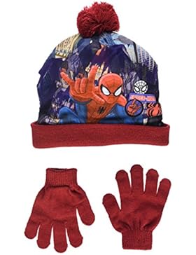 DC Universe Jungen Mütze, Schal & Handschuh-Set Spiderman Over the City