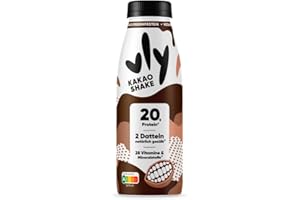 ‎VLY vly Kakao 400ml Flasche - Veganer Kakaodrink + 20g Protein ohne Zucker-Zusatz | Schoko Drink proteinreich & kalorienarm aus Erbsenprotein Schokodrink Schokolade Milchalternative Eiweiß Proteindrink
