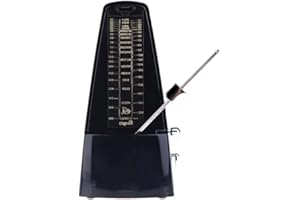 CHERUB Mechanisches Metronom Pyramide mit Plexiglasdeckel, Pendel mit einem lauten, klaren Klick, Mit Glocke Traditional Black