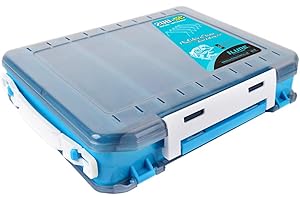 Benkeg bait case,Double Sided Fishing Box Fishing Accessories Lures Hooks Storage Box Fishing Tackle Organizer Box, Blue, S