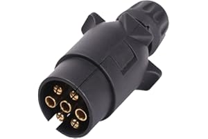 AOHEWEI Conector de remolque de 7 pines, resistente al agua, 12 V, plástico de 7 pines, adaptador de cable tipo N para camión, caravana, coche, barco, caravana