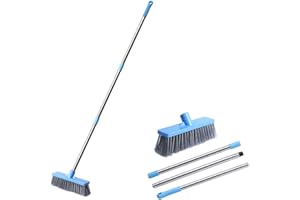 JEBBLAS Heavy Duty Floor Brush - Stiff Broom, Deck Scrubber with Handle