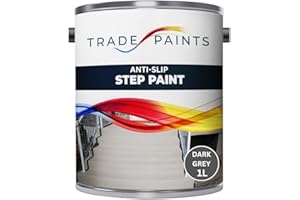 PAINTS4TRADE Anti-Slip Doorstep & Floor Paint - Suitable For Brick, Concrete, Masonry, Wood, Metal Surfaces - Step & Floors (Dark Grey, 1 Litre)