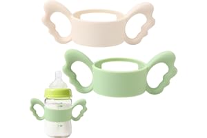 GNHG 2 Pièces Poignée de Biberon en Silicone, Poignée en Silicone pour Biberons, Poignées de Biberon à Col Large, pour Bébé, Conception de Préhension de la Petite
