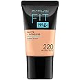 Maybelline New York Liquid Foundation, Matte & Poreless, Full Coverage Blendable Normal to Oily Skin, Fit Me, 220 Natural Beige, 18ml