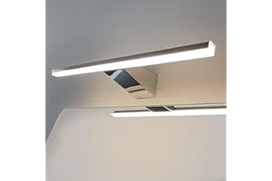 DILUMEN Aplique Espejo Baño,Acero Inoxidable,40 cm,Lámpara de Espejo Baño 10 W 800 lm,Blanco Neutro 4000 K,Luz de Espejo de Baño de 40cm,IP44 Impermeable(sin interruptor)