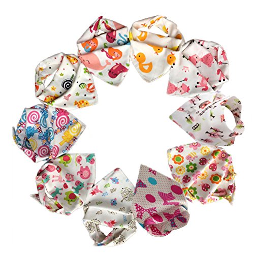 JT-Amigo 10er Set Baby Bandana Lätzchen Halstuch, Baumwolle, verschiedene Motive