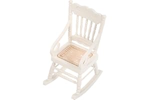 TOYANDONA Dollhouse Wooden Chair, 1:12 Miniature Dollhouse Rocking Chair Miniature Dollhouse Furniture Accessory