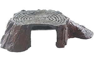emours Albero Ceppo Tartaruga nascondiglio Resina crogiolarsi Rocce Drago Barbuto Accessori Rettile Anfibio Acquario Decorazione Piccola (19,8 x 10,9 x 5,1 cm)