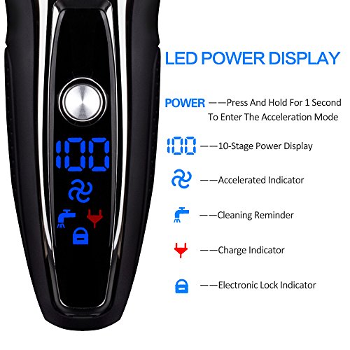 Surker 9008 Elektrische Rasierer für Männer Herren Nass & Trocken Rasierer,USB-Lade,Lithium-Batterie - 3
