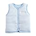 Monvecle Baby Organic Cotton Warm Vests Unisex Infant to Toddler Light Padded Waistcoat Blue Stripe 2T-3T