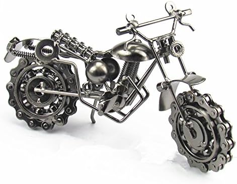 SZYRC Creative Hand Soldering Wrought Iron Motorcycle Model Bronze Tone Metal motorcycle model modern Collection Simple Modern Home Decor Ornaments for Motocycle Lovers