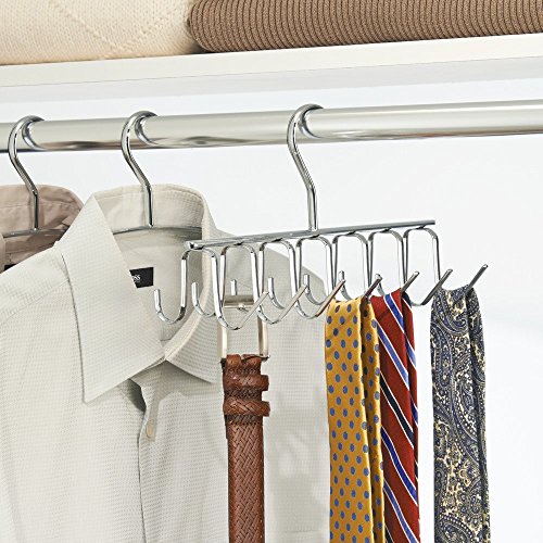 InterDesign 24270EU Axis Gürtel- / Krawattenhalter, chrom - 2