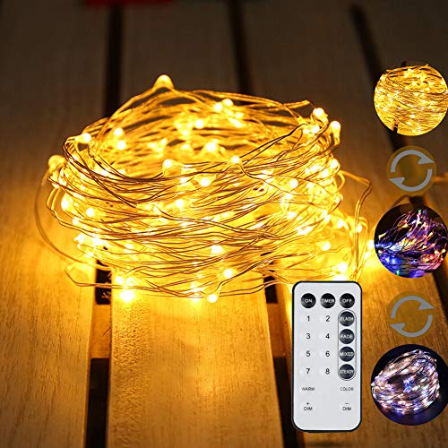 10M LED Lichterkette, AMANKA 10M 100 LED Lichter LED Lichternetz Lichterkette mit 8 Modi Dimmbar und IP68 Wasserdicht für Außen, Saal, Garten, Weihnachten, Hochzeit, Party, Halloween, Kinderzimmer