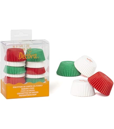 Pirottini Mini Muffin Natale - 200 Pezzi Bianco, Rosso E Verde | Carta Forno Antiaderente 220°C - Foto 10
