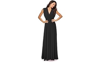 VEMOW Vestidos Largos Sexy Convertible Multidireccional Para Mujer Con Hombros Descubiertos, Largo Hasta El Suelo para Cóctel Boda Dama De Honor Para Baile De Graduación, 32 Formas de Lleva