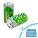 Produktbild PKCELL Ni-MH Baby-Zelle Akku C 4500mAh/1.2V Rechargeable wiederaufladbar + RUHRBASIS Akku Case - 2er