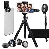 4. [Mini trípode flexible]: esta pata de trípode flexible le permite ajustar su teléfono en varios ángulos y capturar estos momentos especiales. También puede envolverlo en cualquier lugar donde pueda crear imágenes, como postes de luz, postes de cercas, ramas, sillas, manijas de puertas, etc.