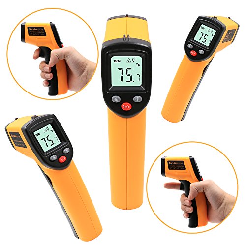 SUNJAS Infrarot Laser Temperaturmessgerät -58 bis 716°F(-50 bis 380°C) Berührungslos Thermometer Digital LCD Funk (mit Batterien) - 5