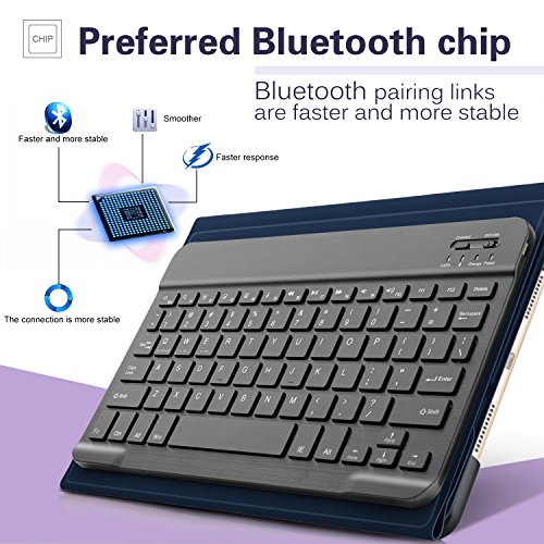 IVSO iPad Pro 10.5 QWERTZ Tastatur, Abnehmbare Wireless Bluetooth Tastatur Schutzhülle mit Standfunction Für Apple iPad Pro 10.5 Tablet, Blau - 3
