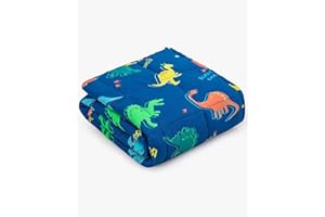 ‎SIVIO Sivio Gewichtsdecke 1,3 kg, 90 x 120 cm, Schwere Decke für Natürliche Erholung und Schlaf, Weiche Kuschelige Bettdecke, Geschenk für Jungen und Mädchen, Dinosaurier, Blau