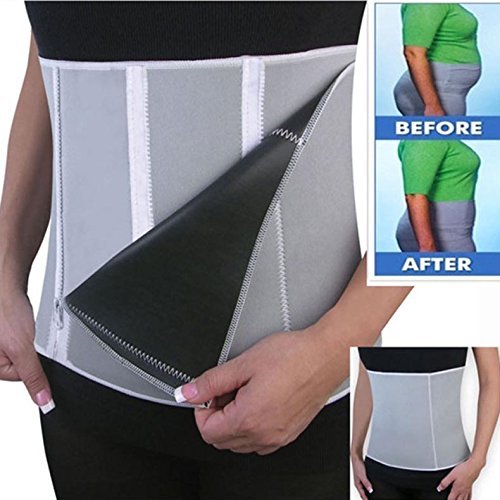 Cooltechstuff - New Adjustable Sauna Slimming Waist Belt Burn Belly Fitness Body Fat Cellulite Burner Shaper For Women Men With 5 Zippers Wrap