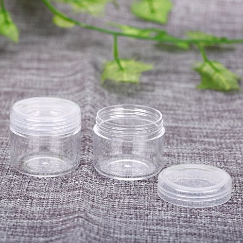 TININNA 20 Stück 20 ML Leer Kunststoff Nailart Döschen Dosen Tiegel mit Schraubverschluss Kosmetische Behälter klar - 4