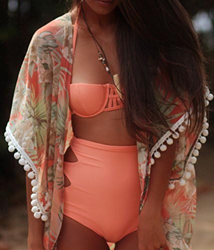 Womens Floral Summer Beach Bikini Cove Up Cardigan Tops Blouse Kaftan