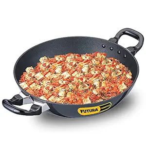 Hawkins Futura Non-Stick Kadhai Deep-Fry Pan, 2.5 Litres/26cm, Black