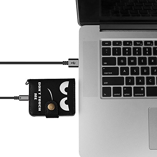 Fintie Samsung T3 SSD Hülle Case [2 Pack] , Kunstleder Schutzbeutel Reisetasche Organisator Tasche Tragetasche für Samsung T3 Portable 250GB 500GB 1TB 2TB SSD USB 3.1 Externe Solid State Drive, Don’t Touch - 4