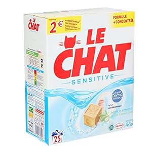 LE CHAT Lessive Sensitive en poudre 25 lavages: Amazon.fr: Hygiène et ...