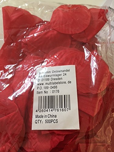 S/O® 500er Pack Rosenblätter Rosenblüten Rot Rosen Blätter Blüten Kunstblumen Seidenblumen - 6