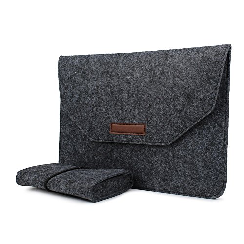 Batianda 15,4 Zoll Filz Sleeve Hülle für Macbook Pro Retina 15 /2016 MacBook Pro 15 Touch Bar,Dunkelgrau