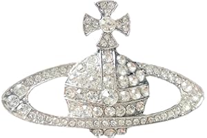 ORCOW Cute Saturn Planet Brooch Rhinestone Star Lapel Pin Vintage Women Girls Dress Suit Accessories Jewelry Gift for Women Girl