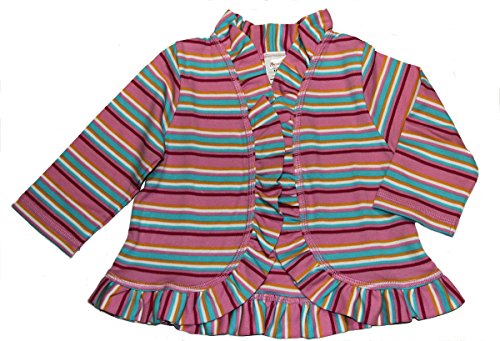 Zutano Baby Girls' Stripe Ruffle Cardigan 12 Months Multi