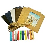 SODIAL(R) Chic 10 Pcs Paper Photo Film Frame Wall Picture Album DIY Hanging + Rope Camp
