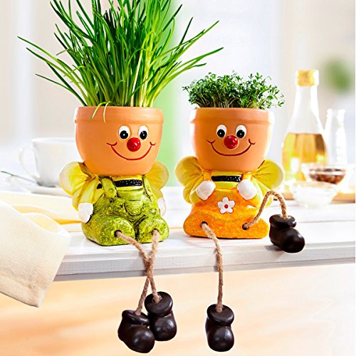 Preisvergleich Produktbild Pflanztopf-Duo "Bienen" GRATIS Kräuterschere