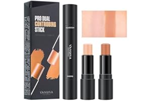 HIROCK Bolígrafo de contorno 2 en 1, bolígrafo fluorescente, bolígrafo de corrección de contorno de doble cabeza, bolígrafo de maquillaje impermeable (02#)