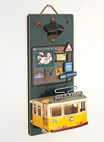 Flaschenöffner mit Kronkorkenbehälter und Bilderrahmen 34 cm Gelb 22612 Bahn - 8