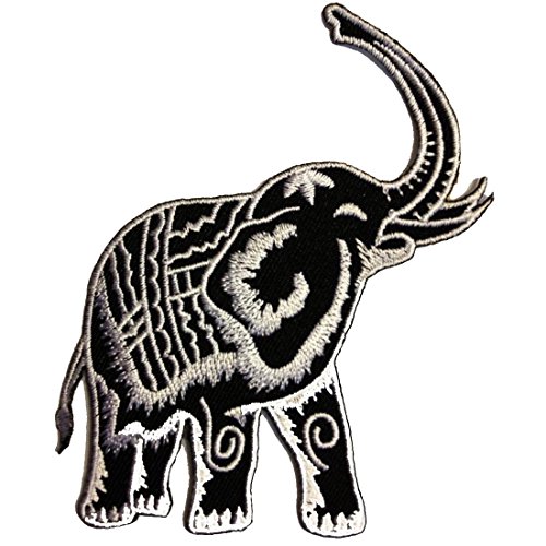 Gris Elefante Animal Zoo Tailandia Patch '9.8 x 9.8 cm'- Parche Parches Termoadhesivos Parche Bordado Parches Bordados Parches Para La Ropa Parches La Ropa Termoadhesivo Apliques Iron on Patch Iron-On Apliques