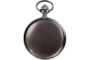 JewelryWe Herren Damen Taschenuhr Classic Glänzend Kettenuhr Analog Quarz Uhr mit Halskette Kette Umhängeuhr Pocket Watch Geschenk Gravur