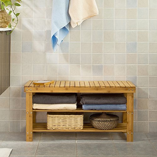 SoBuy® Schuhregal aus hochwertigem Bambus mit 2 Jahren Garantie,90cm, FSR02-L-N - 3