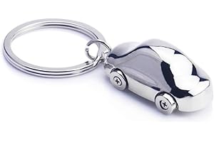 YEHJDSMD Cool Luxury Metal Keychain Car Model Key Chain Key Ring Racing Car Keyring For Man Women Gift, Silver, M