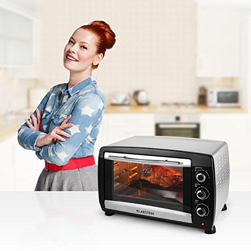 Klarstein Omnichef 45 Backofen Minibackofen Ofen (2000W, 45 Liter, Grillspieß und Grillrost, Edelstahl, Timerfunktion) schwarz - 3