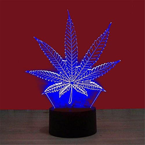 WHLQXD Fashion Colorful Small Lamp Leaves Colorful 3D Night Light Lamp Decoration Lamp Lamp Creative Vision Colour Mood Lights