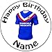 Produktbild personalisierbar Wakefield Wildkatzen Rugby-Shirt Kuchen Topper – Einem vorgeschnittenen Rund 20,3 cm (20 cm) Zuckerguss Dekoration
