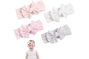DKDXID 4pcs Stirnband Baby Mädchen 0-6 Monate Haarband Baby Mädchen Baby Haarband Neugeborene Bowknot Haarband Baby Schleifen Haarbänder Baby Haarschleife Baby Headband Nylon Baby Stirnbänder Breite