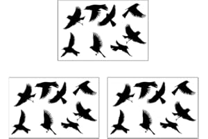 Adesivi Anticollisione Per Finestre A Forma Di Uccello - 34 Pezzi, PVC, Per Vetro Trasparente