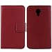 Produktbild Gukas Design Echt Leder Tasche Für Acer Liquid Z6 Plus 5.5" Hülle Lederhülle Handyhülle Handy Flip Brieftasche mit Kartenfächer Schutz Protektiv Genuine Premium Case Cover Etui Skin (Dark Rot)