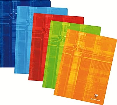 Clairefontaine 63365C Cahier piqué 96 pages lignées avec marge 90 g 24 x 32 cm Couleur Aléatoire